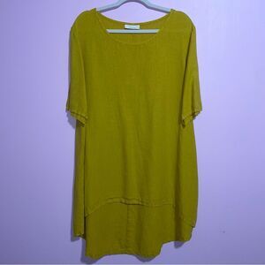 Bryn Walker Linen Tunic Top Women Size M Hi Low Lagenlook Lagom Minimalist Beach